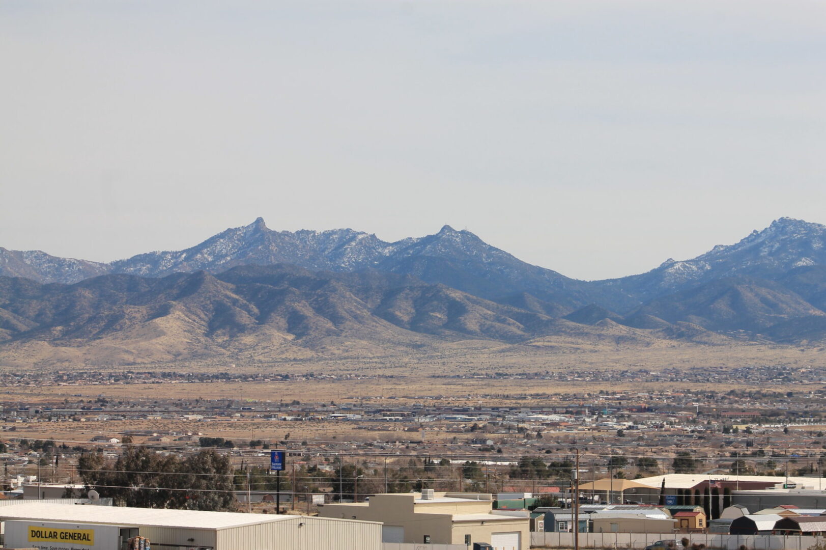 A view of mountains from the air strip.