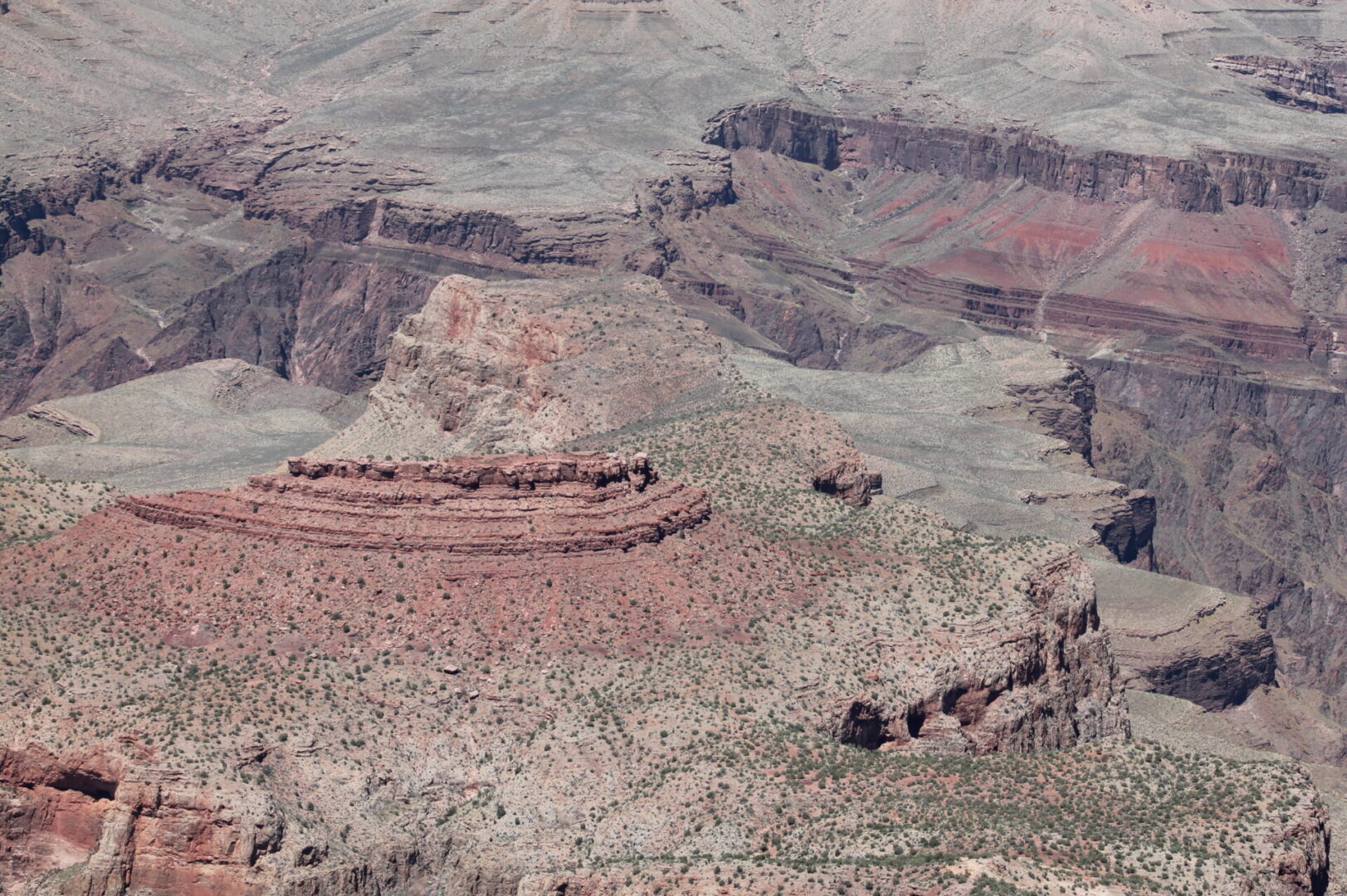 A view of the grand canyon from above.